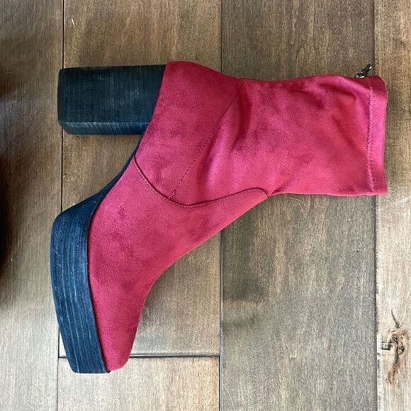 Free People Vandal Platform Boots Wine Red Suede EU 41 US 11 NWOB - Picture 7 of 8
